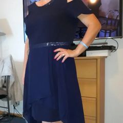 Stunning Midnight Blue Dress with Asymmetrical Hem size 18 + also other fabulous dresses available