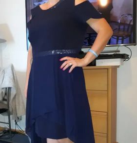 Stunning Midnight Blue Dress with Asymmetrical Hem size 18 + also other fabulous dresses available