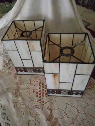 Matching pair leaded glass Light / lamp shades