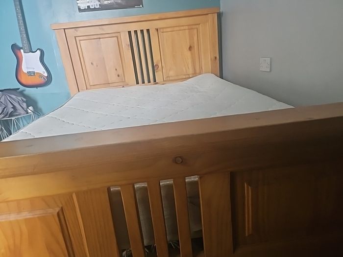double bed solid wood  with matress