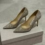 Pre owned Jimmy Choo Agnes Glitter 85 in Ballet Pink UK 34/2.5 Image 6