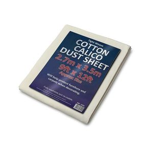 Cotton calico dustsheet  2.7m x 3.6m (9ft x 12ft)