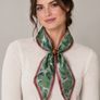 Green leopard print neck scarf with ring Image 2
