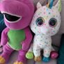 Barney large teddy and large beanie boo Image 2