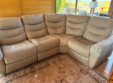 Electric reclining corner sofa