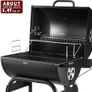 Charcoal BBQ Grill Smoker with Side Shelves, Portable Barrel Barbecue Grill Outdoor with Temperature Gauge, Warming Rack, Stainless Steel Racks, and Air Vents for Camping and Garden Image 3