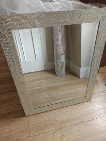 Silver Textured Mirror - Excellent Condition