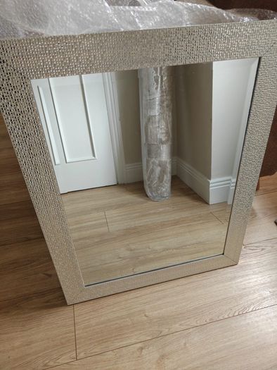 Silver Textured Mirror - Excellent Condition