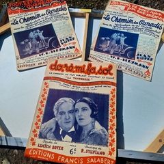 Vintage 1930s French music sheets