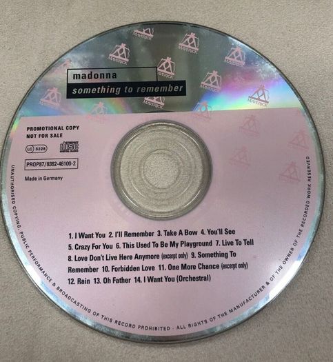 Madonna Something To Remember Rare Promo Cd Hits Bedtime Blue Like