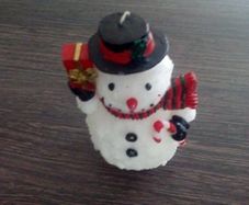 Snowman Candle Figure.