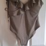 Karen Millen Khaki Ruffled Swimsuit Image 2