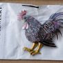 Enamel Rooster Brooch with Rhinestones Image 3