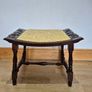 Antique Victorian Carved Oak Footstool / Dressing Table Bench Image 2