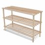3-Tier Shoe Racks 2 pcs Solid Fir Wood Image 2