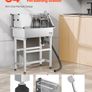 86.4cm Stainless Steel Dog Washing Station Pet Grooming Tub with Hot and Cold Faucet and Storage Rack Image 3