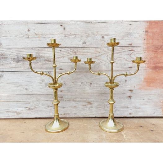 Pair of Brass Candelabras  KAS245