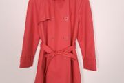 Eastex Coral Red Orange Belted Trench Coat 14UK/42EU