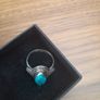 silver turquoise ring Image 2