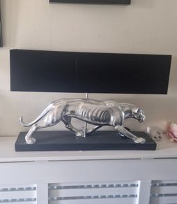 Art deco panther table lamp
