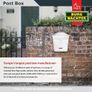 White Classic Wall Mounted Galvanised Steel Lockable Weatherproof Post Box Image 5