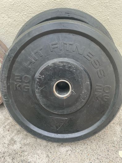 Full set of weights and 20kg Olympic bar