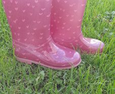 Sparkly pink wellies
