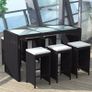 _13-Piece Poly Rattan Bar Set Table and 6 Bar Stools Garden Furniture Brown / Black Image 2