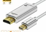 Cabletime 2M Mini DisplayPort to HDMI 4K@60Hz Male (Video-Audio) TV (Gold-Plated) Cable (Brand New/Warranty)