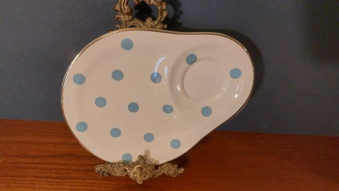 Fabulous Rare Pair of Vintage Arklow Pottery "The Abbey Supper Set" Spotty Tennis Set Plates Made for the Irish Trading Company