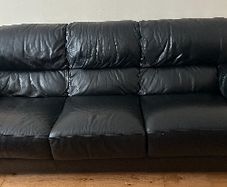 Black leather couch suite