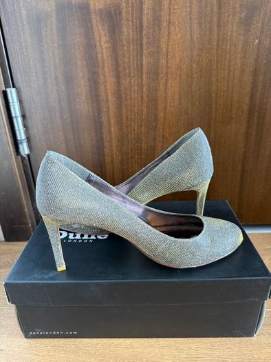 Dune Metallic heels size 38 includes spare heel tips, only worn once