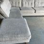 Grey corner sofa with matching footstool Image 6