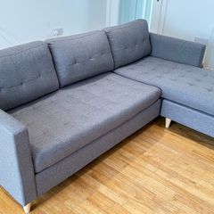 Sofa 3 Seater with Chaise Lounge Grey