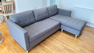 Sofa 3 Seater with Chaise Lounge Grey