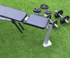 Adjustable bench and dumbells