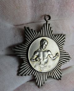 Antique Silver Boxing Medal 1928