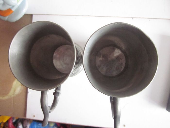 Vintage Pair of Reid Zinn Germany Pewter Stein