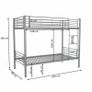 Metal Single Bunk Bed Frame- Black - Free Deliver Image 3