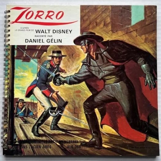 Daniel Gelin - Zorro D'apres Le Grand Film De - WALT DISNEY 1959 French Book + 10" Vinyl