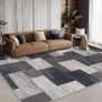 Modern Geometric Patchwork Indoor Area Rug for Living Room, Charcoal 80x150 cm Large Bedroom Rug Rockwood Collection Hardwood Floors Decor, Grey Carpet for Office Entryway Dining Room Image 5