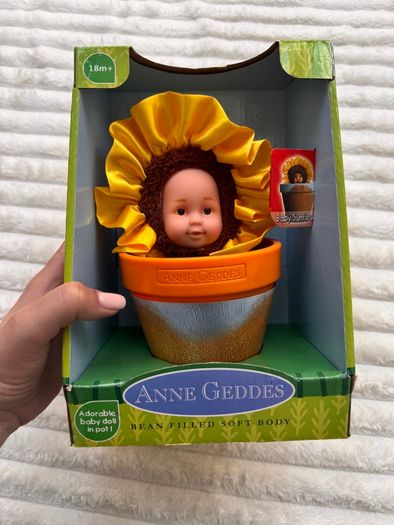 Anne Geddes Sunflower Baby Doll in Flower Pot Please see photos