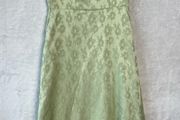 Sister Jane Sage Green Floral Jacquard Midi Dress Sz XS