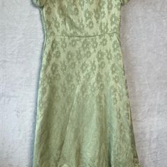 Sister Jane Sage Green Floral Jacquard Midi Dress Sz XS