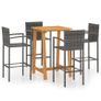 5 Piece Garden Bar Set Grey Image 2