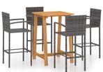 5 Piece Garden Bar Set Grey