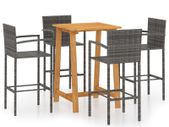 5 Piece Garden Bar Set Grey