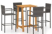 5 Piece Garden Bar Set Grey