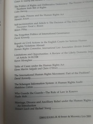 Box of European Human Rights Law Journals