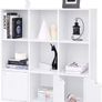 _bookshelf, bookcase, free-standing DVD shelf, storage shelf, standing shelf, for living room, bedroom, children's room, office, with 3 doors, white Image 5